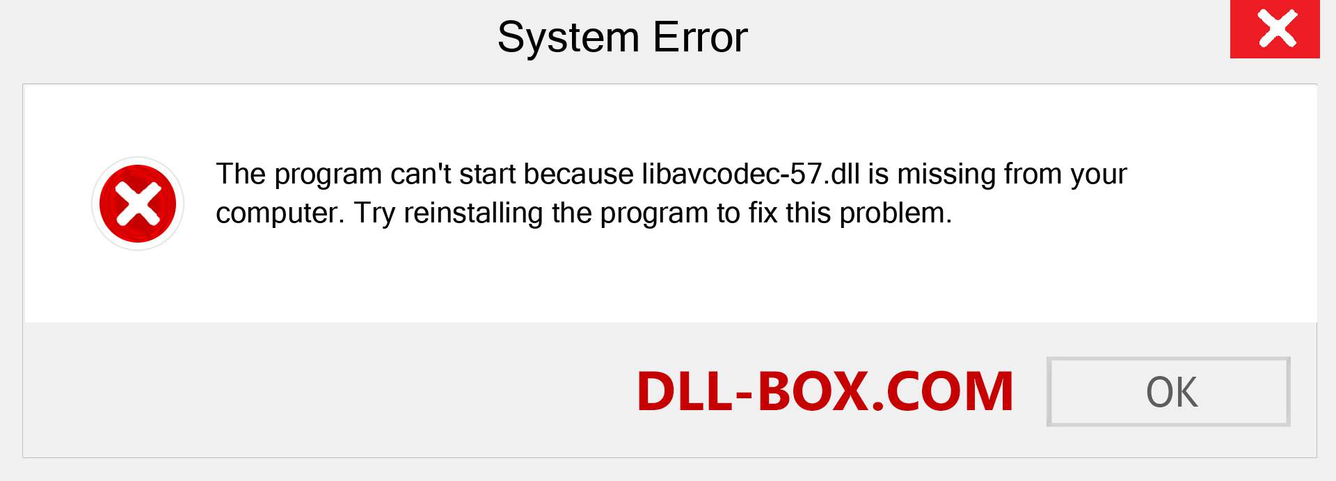  libavcodec-57.dll file is missing?. Download for Windows 7, 8, 10 - Fix  libavcodec-57 dll Missing Error on Windows, photos, images